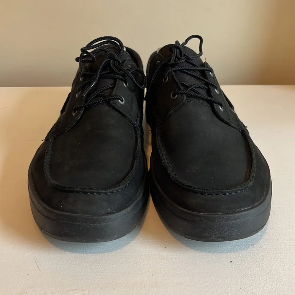 Timberland Men's Black Nubuck 3 Eye Lace Up Boat Shoe Size 10.5